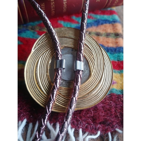 Vintage Handcrafted Love Charm Bolo Tie // Abstract Western String Tie - Picture 2 of 10
